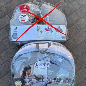 Boppy Luxe Pillow in Gray and White